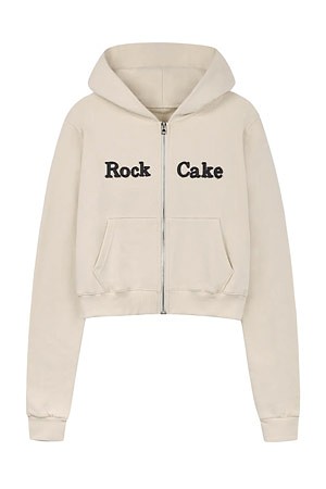 [락케이크] Logo Patch Full Zip Hoodie 로고 패치 풀 집 후디 - Cream