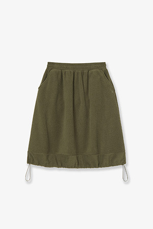 BALLOON FLEECE SKIRT - OLIVE