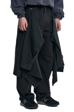 Shirt Layered Pants 셔츠 레이어드 팬츠  - BLACK