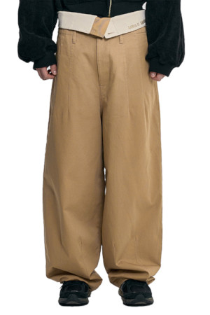 [아조바이아조] High Waist Oversized Pants 하이 웨이스트 오버사이즈드 팬츠  - BEIGE