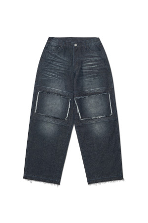 DESTROYED LAYER DENIM PANTS 디스트로이드 레이어드 데님 팬츠  - WASHED NAVY