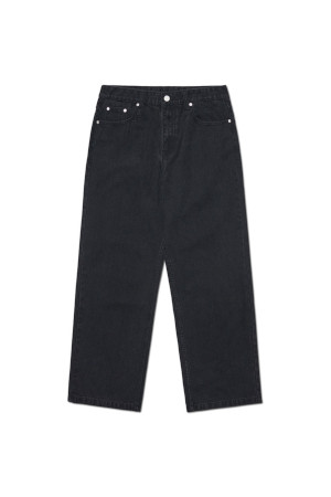 STRAIGHT WIDE DENIM PANTS 스트레이트 와이드 데님 팬츠  - BLACK