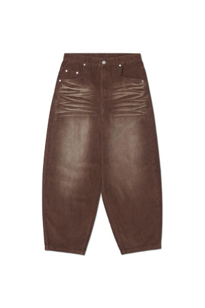 WAVE CURVED CORDUROY PANTS 웨이브 커브드 코듀로이 팬츠  - BROWN