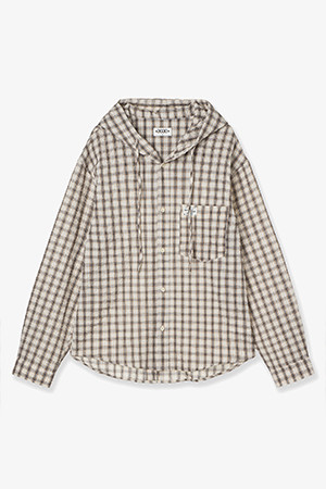 [AEAE] CHECK HOOD SHIRTS 체크 후드 셔츠 - BEIGE