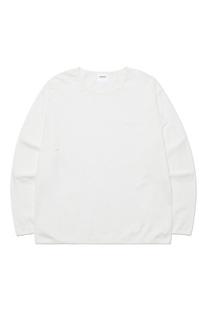 DAMAGED LONG SLEEVE TEE 데미지드 롱 슬리브 티  - WHITE