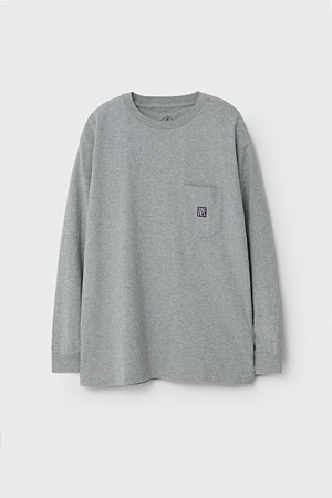 [궁호] GH5S012 WORKERS POCKET LS TEE - H.GRAY