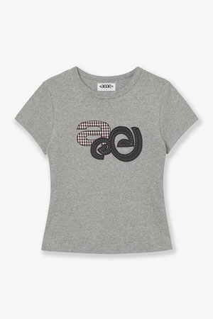 [AEAE] APPLIQUE LOGO TEE 아플리케 로고 티 - MELANGE GREY