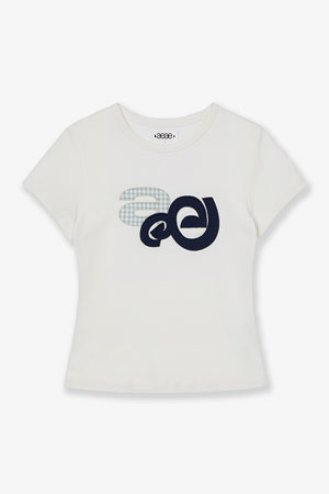 [AEAE] APPLIQUE LOGO TEE 아플리케 로고 티 - WHITE