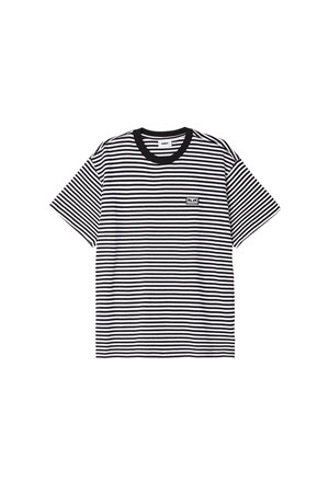 [오베이] ESTABLISHED WORKS EYES STRIPE TEE SS 이스타블리쉬드 아이즈 스트라이프 티 - BLACK MULTI