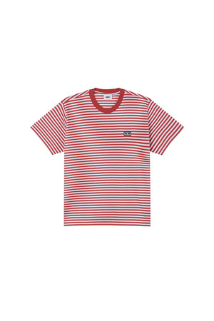 [오베이] ESTABLISHED WORKS EYES STRIPE TEE SS 이스타블리쉬드 아이즈 스트라이프 티 - MINERAL RED MULTI