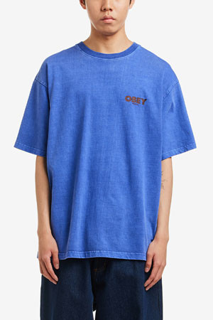 [오베이] OBEY INTERNATIONAL SEOUL OVERDYED SS 인터네셔널 서울 오버다이드 SS - PURPLISH BLUE