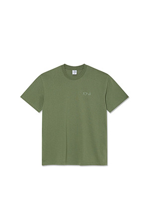 [폴라스케이트] Contrast Tee | Stroke Logo 스트로크 로고 티셔츠 - Moss Green 