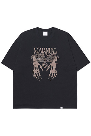 [노매뉴얼] SKELETON HANDS T-SHIRT 스켈레톤 핸즈 티셔츠 - BLACK