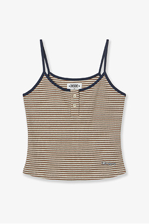 [AEAE] STRIPE BUTTON TANK TOP 스트라이프 버튼 탱크 탑 - BEIGE