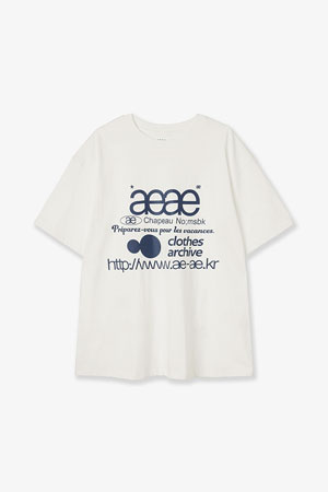 [AEAE] WEB LOGO T-SHIRTS 웹 로고 티셔츠 - WHITE/BLUE