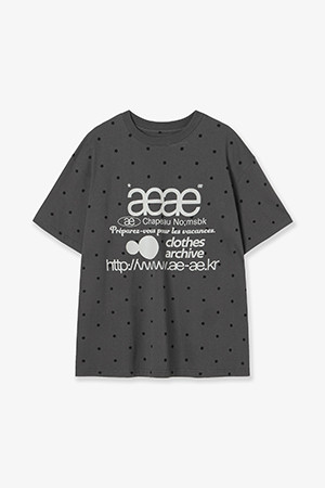 [AEAE] WEB LOGO DOT T-SHIRTS 웹 로고 도트 티셔츠 - CHARCOAL