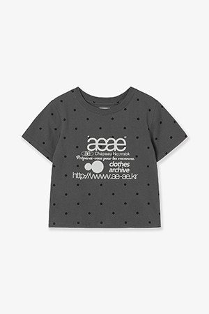 [AEAE] WEB LOGO DOT CROP T-SHIRTS 웹 로고 도트 크롭 티셔츠 - CHARCOAL