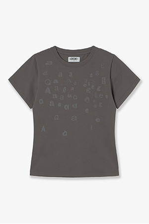 [AEAE] SCATTERED LETTER TEE 스캐터드 래터 티 - CHARCOAL