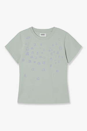 [AEAE] SCATTERED LETTER TEE 스캐터드 래터 티 - MINT