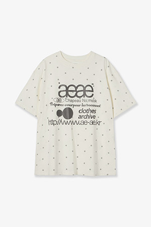 [AEAE] WEB LOGO DOT T-SHIRTS 웹 로고 도트 티셔츠 - CREAM