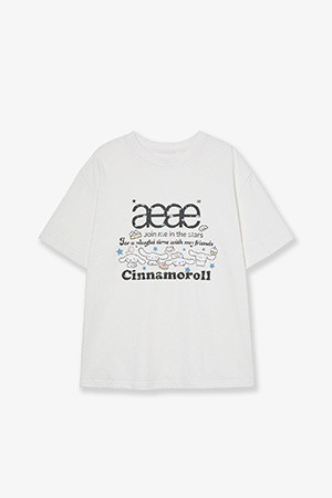 CINNAMOROLL WEB LOGO T-SHIRTS - WHITE