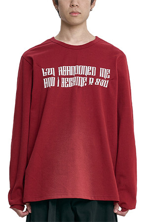 [아조바이아조] The Contorted Excuse Long Sleeves T-Shirt 더 컨톨터드 익스큐스 롱 슬리브 티셔츠 - BURGUNDY