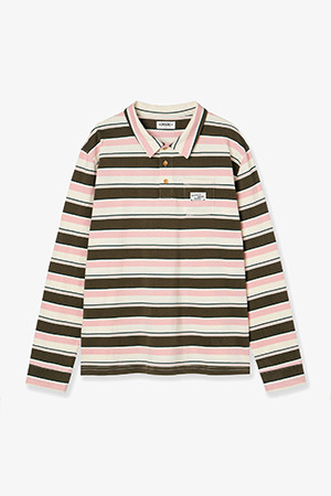 [AEAE] STRIPE PK T-SHIRTS 스트라이프 피케 티셔츠 - PINK