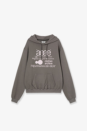 WEB LOGO LOOSED HOODIE - TAUPE