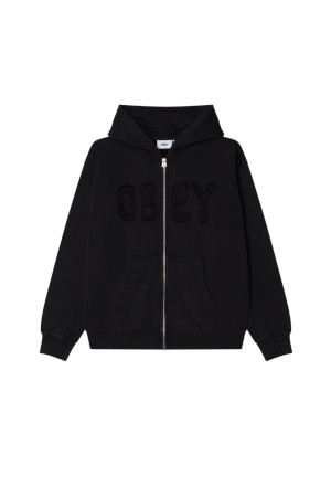 HYBRID FADED ZIP HOOD 하이브리드 페이디드 집 후드  - DIGITAL BLACK FADED WASH