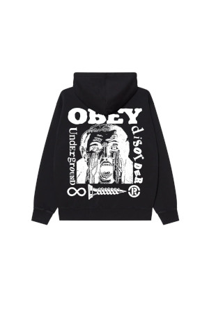 UNDERGROUND FADED HOOD 언더그라운드 페이디드 후드  - DIGITAL BLACK FADED WASH