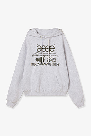 [AEAE] WEB LOGO LOOSED HOODIE 웹 로고 루즈 후디 - LIGHT GREY