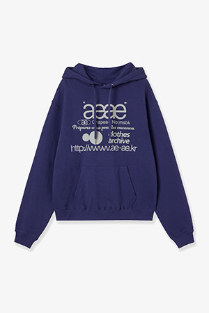 [AEAE] WEB LOGO LOOSED HOODIE 웹 로고 루즈 후디 - BLUE