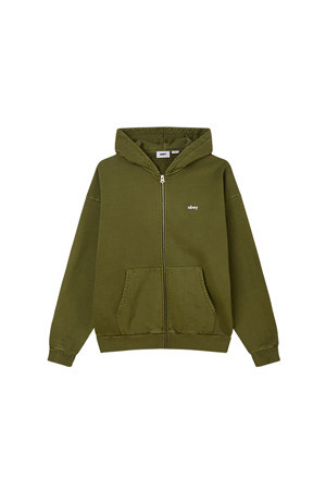 [오베이] LOWERCASE PIGMENT ZIP HOOD 로워케이스 피그먼트 후드집업 - PIGMENT MOSS GREEN