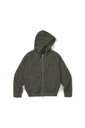 [MMW] PIGMENT HOOD ZIP-UP - CHARCOAL
