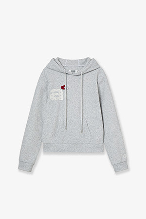 CINNAMOROLL FLEECE HOODIE - LIGHT GREY