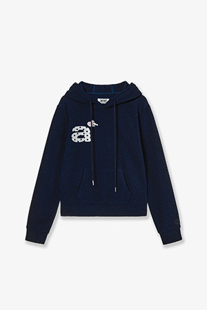 CINNAMOROLL FLEECE HOODIE - NAVY