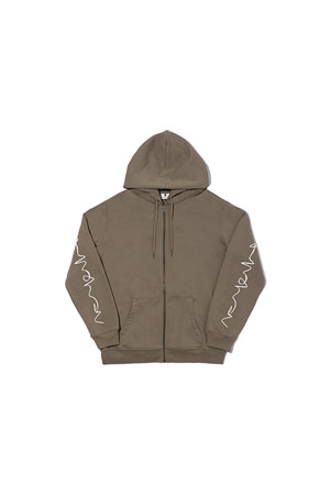 [포에틱] Crayon Arm Zip Hoodie 크레용 암 후드집업 - Olive Green