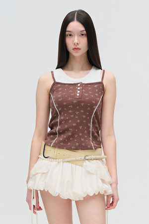[MMW] PATTERN SLEEVELESS - BROWN 