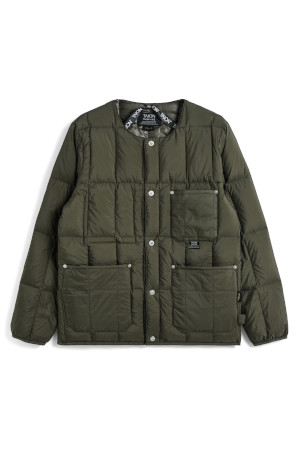 [타이온] WORK CREW NECK DOWN JACKET 워크 크루 넥 다운 재킷 - D.OLIVE