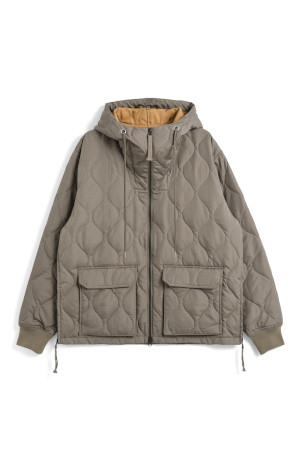 [타이온] MILITARY W-ZIP DOWN HOODIE 밀리터리 더블 지퍼 다운 후디 - L.MOCHA