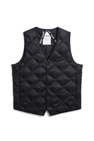 [타이온] SINGLE SNAP BUTTON DOWN GILET 싱글 스냅 버튼 다운 질레 - BLACK