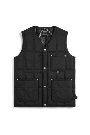 [타이온] WORK V NECK BUTTON DOWN VEST 워크 브이 넥 버튼 다운 베스트 - BLACK