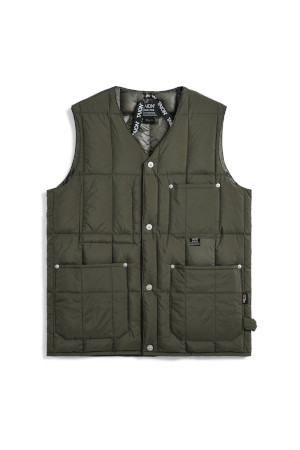 [타이온] WORK V NECK BUTTON DOWN VEST 워크 브이 넥 버튼 다운 베스트 - D.OLIVE