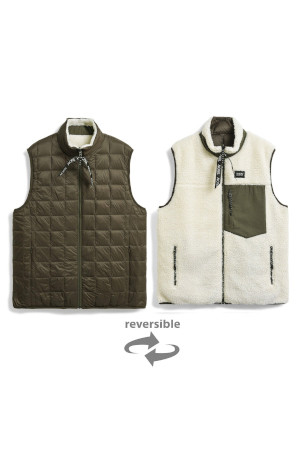 [타이온] DOWN × BOA REVERSIBLE VEST 다운 × 보아 리버서블 베스트 - OLIVE X IVORY