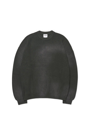 [노매뉴얼] SPRAY DYEING KNIT 스프레이 다잉 니트 - KHAKI