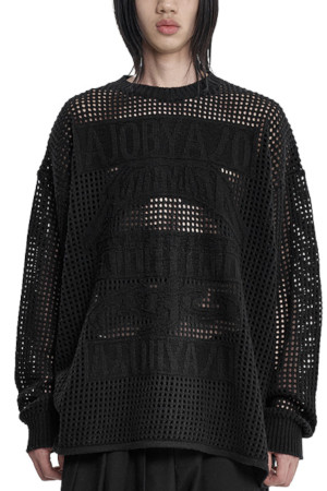 [아조바이아조] Total Logo Drop Needle Sweater 토탈 로고 드랍 니들 스웨터  - BLACK