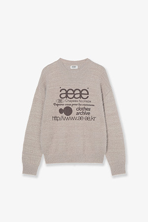 WEB LOGO KNIT PULLOVER - TAUPE
