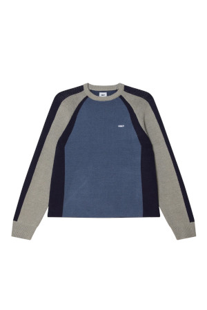 RAGLAN CREW NECK SWEATER 래글런 크루넥 스웨터  - DULL BLUE MULTI