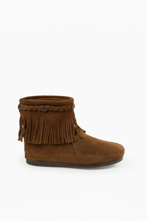 (MINNETONKA) HIGH TOP BACK ZIP BOOT 여성 부츠 - DUSTY BROWN