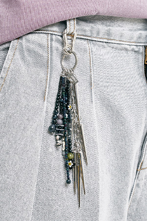 [아조바이아조] Studded Jangle Keyring 스터드 장글 키링 - SILVER